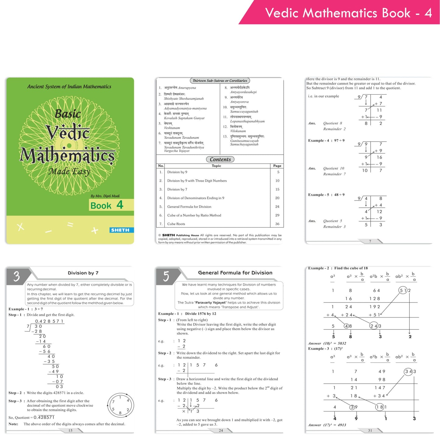 Basic Vedic Mathematics| Set of 4| Maths Book| Ages 6-10 Years