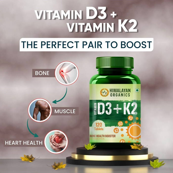 Himalayan Organics Vitamin D3 + K2 Promote Healthy Bones Nutraceutical Tablets