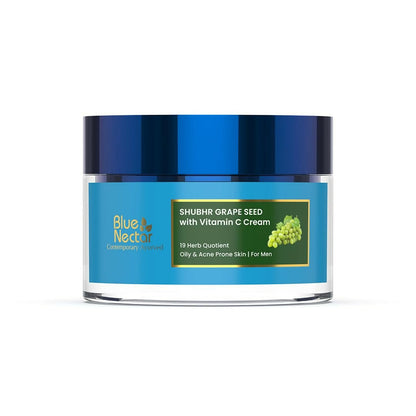 Blue Nectar Vitamin C Face Moisturizer for Oily & Acne Prone Skin with Grapeseed For Men