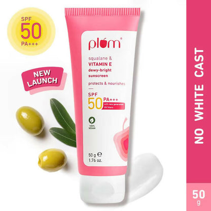 Plum Squalane & Vitamin E SPF 50 PA+++ Dewy-Bright Sunscreen