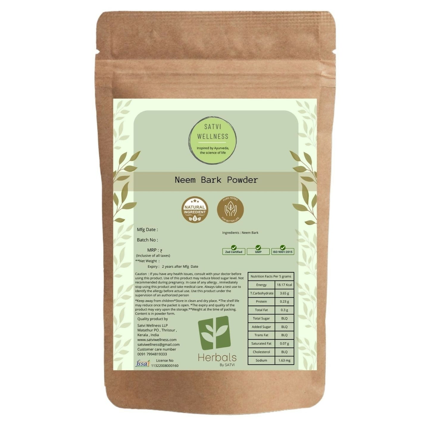 Satvi Wellness Neem Bark Powder - BUDEN