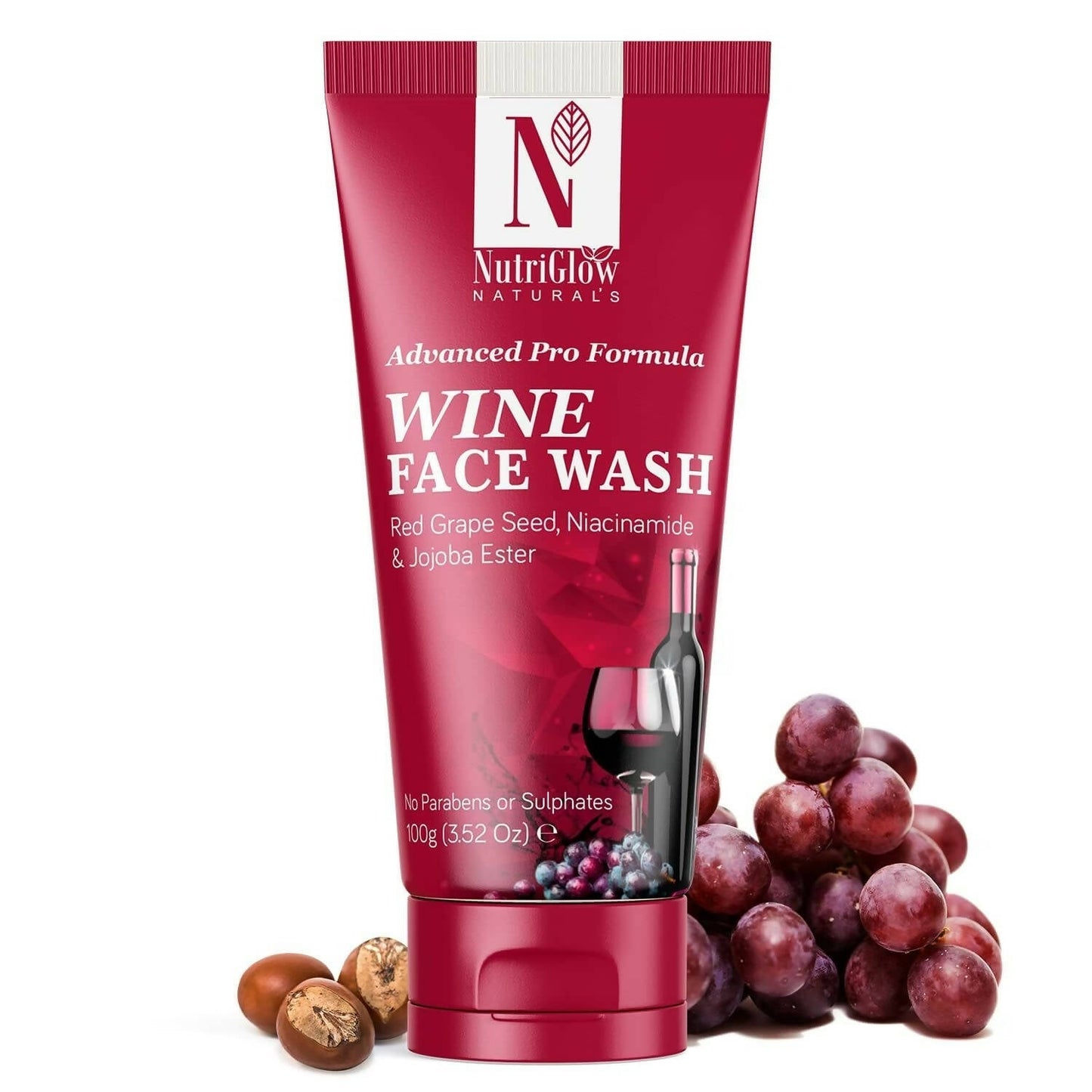 NutriGlow NATURAL'S Advanced Pro Formula Wine Face Wash - BUDNE
