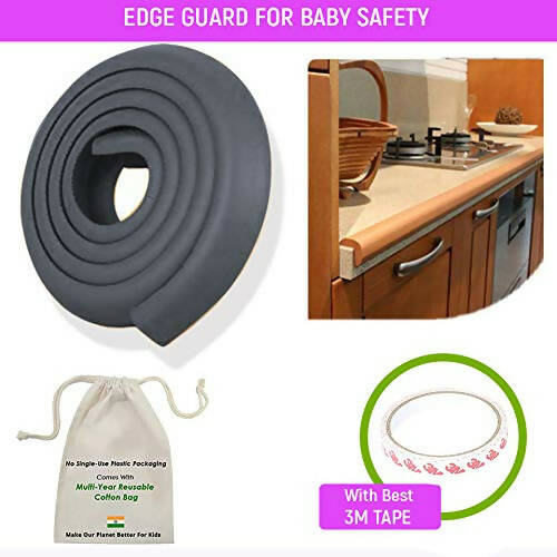 Safe-O-Kid Unique High Density L-Shaped 2 Mtr Long Mini 2 Edge Guards With 8 Corner Cushions -  USA, Australia, Canada 