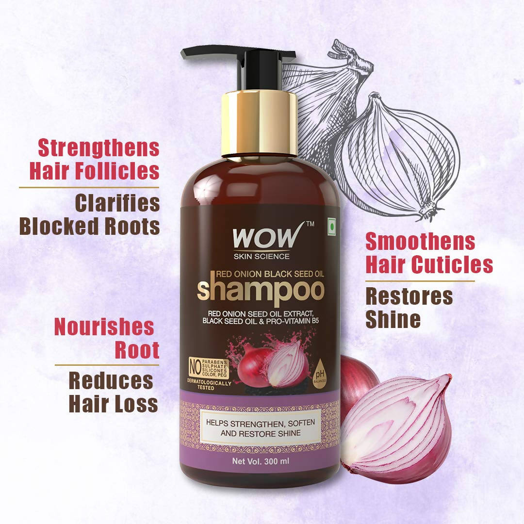 Wow Skin Science Red Onion Black Seed Oil Shampoo