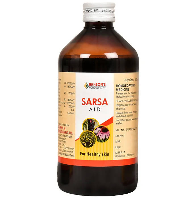 Bakson's Homeopathy Sarsa Aid Syrup - buy in USA, Australia, Canada