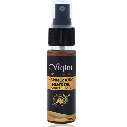 Vigini Natural Hammer King Lubricating Massage Oil for Men with Tulsi Ylang Ylang Clary Sage Essential Oils - BUDEN
