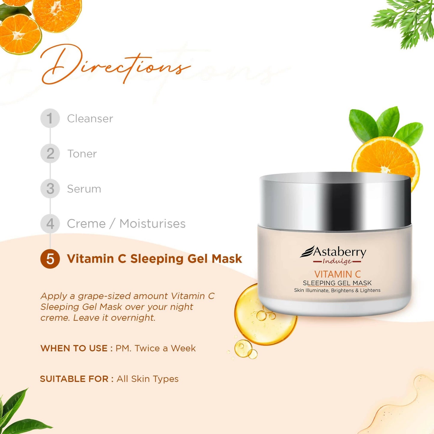 Astaberry Indulge Vitamin C Sleeping Gel Mask