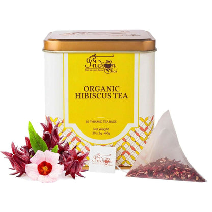 The Indian Chai - Organic Hibiscus Tea 30 Pyramid Tea Bags