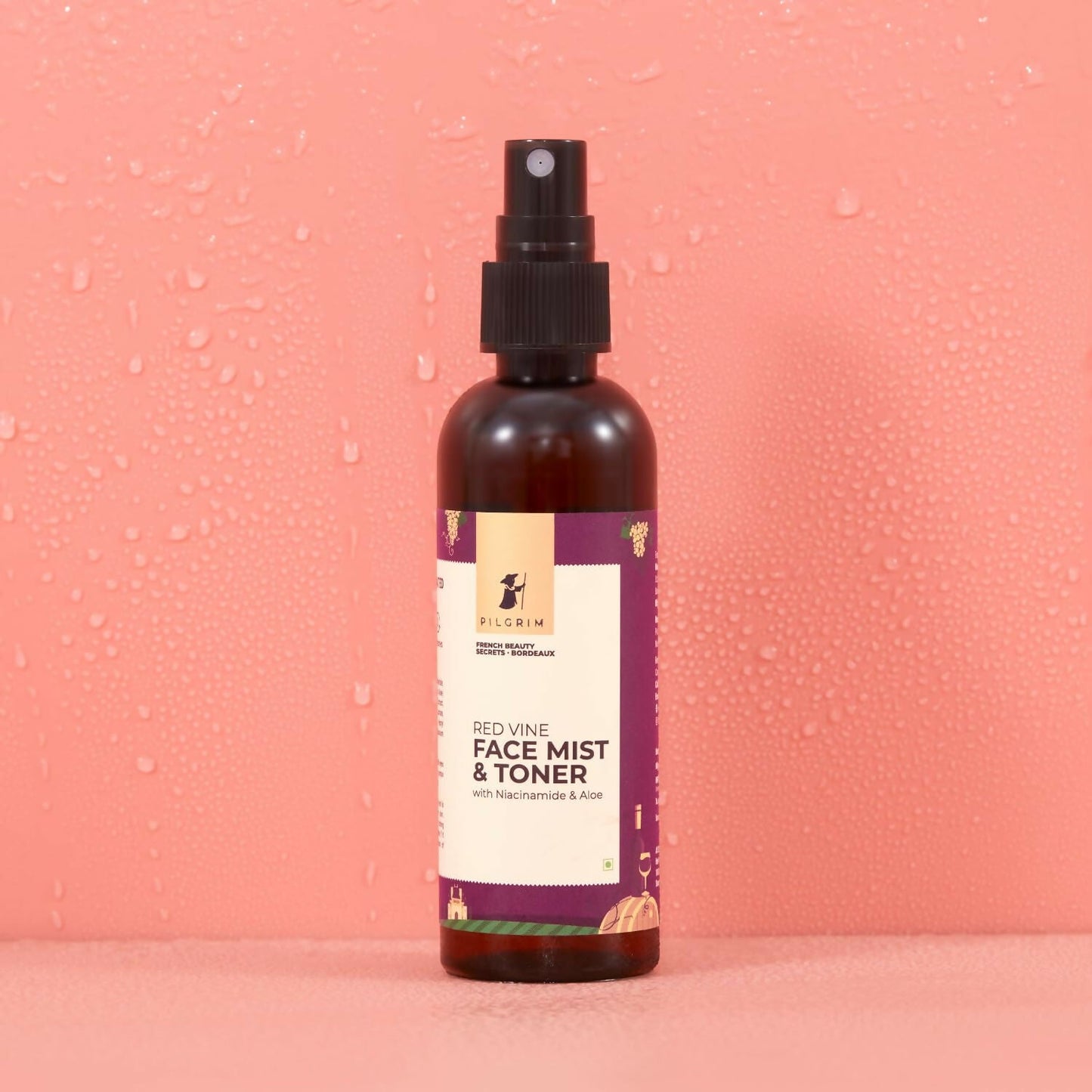 Pilgrim Red Vine Face Mist & Toner Spray with Vitamin B3 and Aloe, For Anti Ageing, Glowing Skin