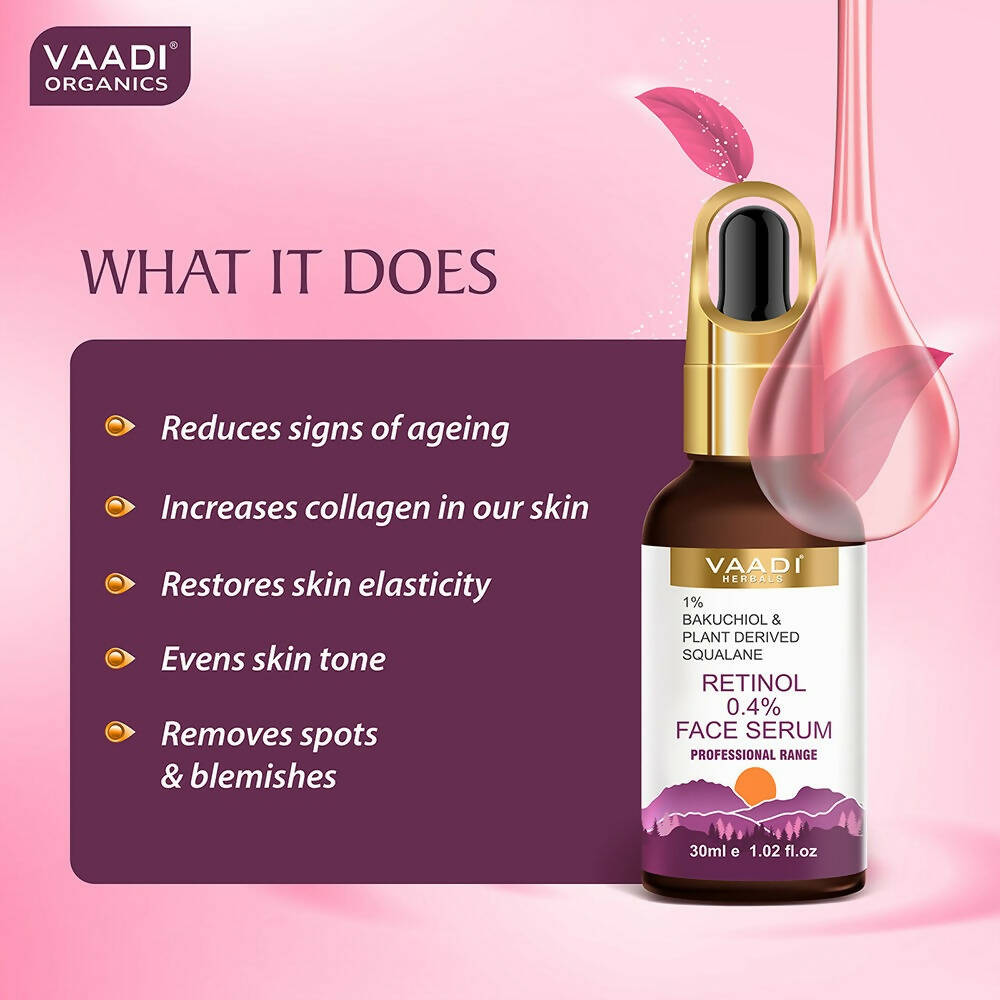 Vaadi Herbals Retinol 0.4% Face Serum With 1% Baluchiol & Plant Derived Squalane