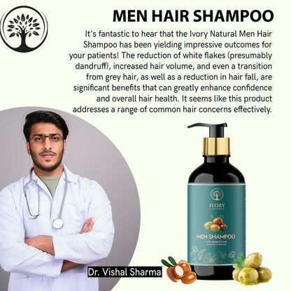 Ivory Natural Men Shampoo For Deep Cleansing, Scalp Wellness, Hair Shine & Dandruff Control