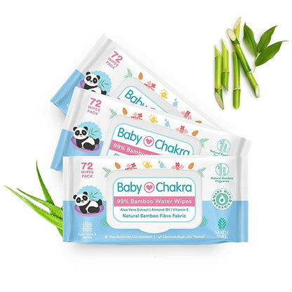 BabyChakra 99% Bamboo Water Soft Wipes -  USA, Australia, Canada 