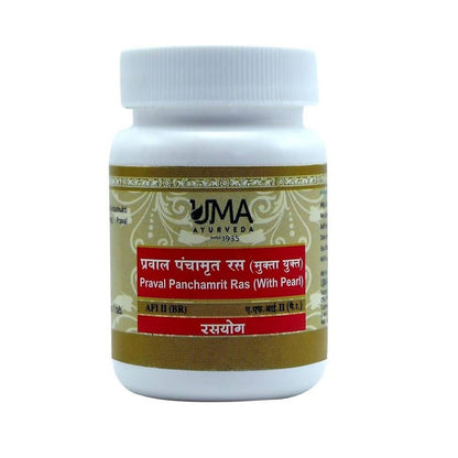 Uma Ayurveda Praval Panchamrit Ras (With Pearl) Tablets