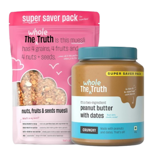 The Whole Truth Peanut Butter with Dates Crunchy + Nuts Fruits and Seeds Muesli - Breakfast