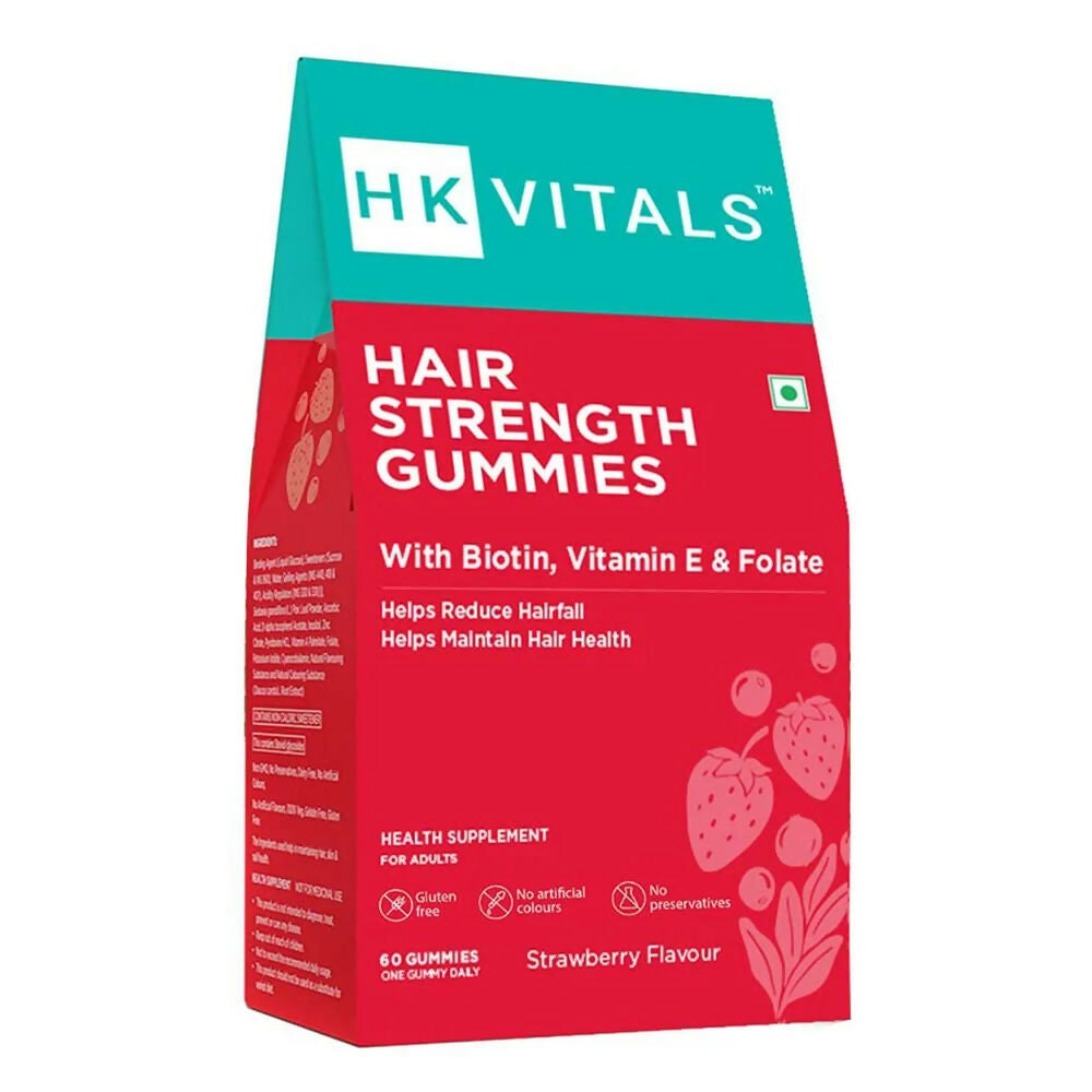HK Vitals Hair Strength Biotin Gummies - Strawberry Flavor - usa canada australia