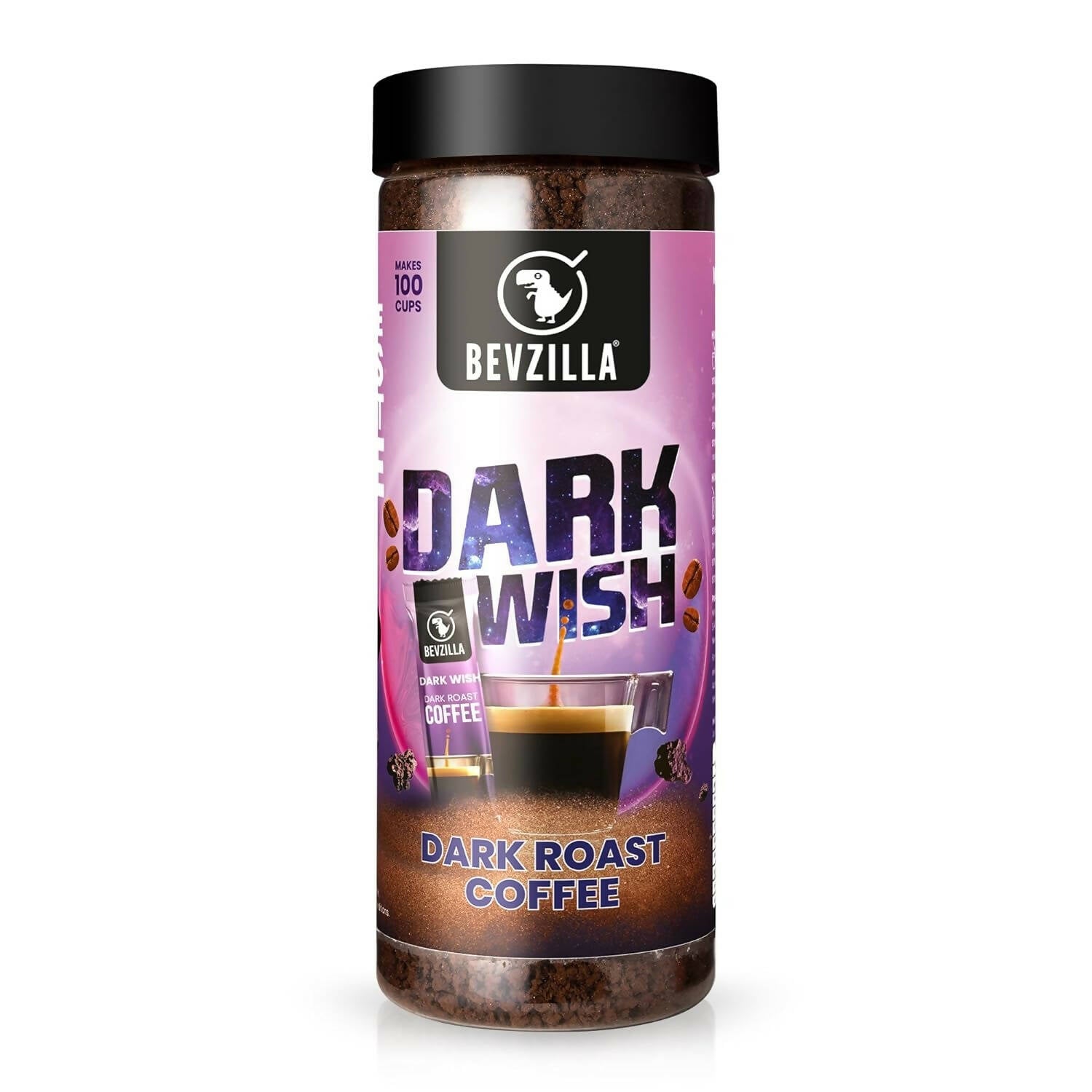 Bevzilla Classic Black Roast Strong Coffee Powder - Dark Wish - 200GM