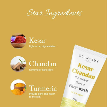 Glamveda Kesar Chandan Kumkumadi Fairness Face Wash