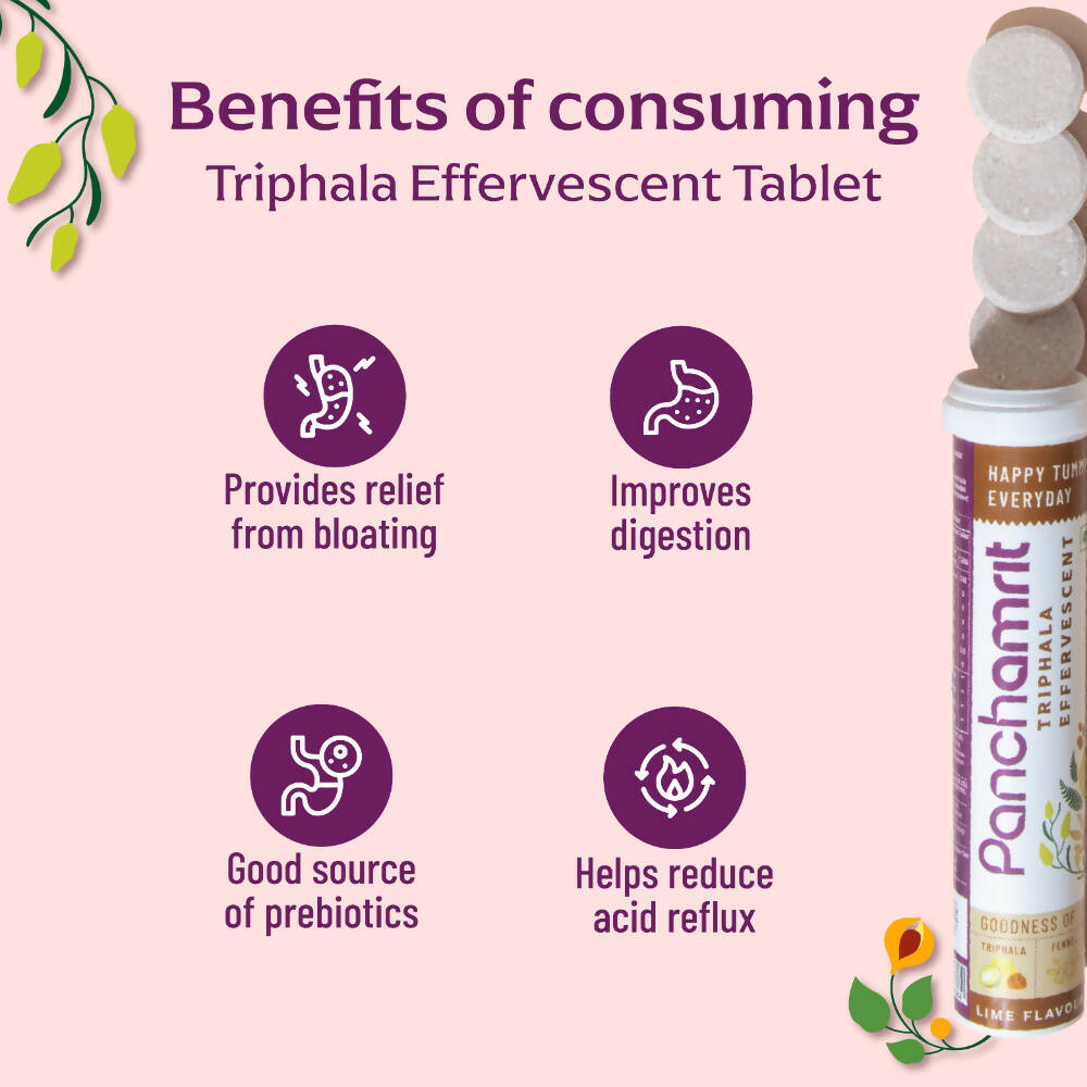 Panchamrit Triphala Effervescent Tablets-Lime Flavor