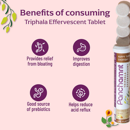 Panchamrit Triphala Effervescent Tablets-Lime Flavor