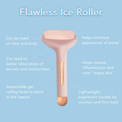 Favon Ice Roller Face Massager Tool with Cool Gel Beads for Cold Massage