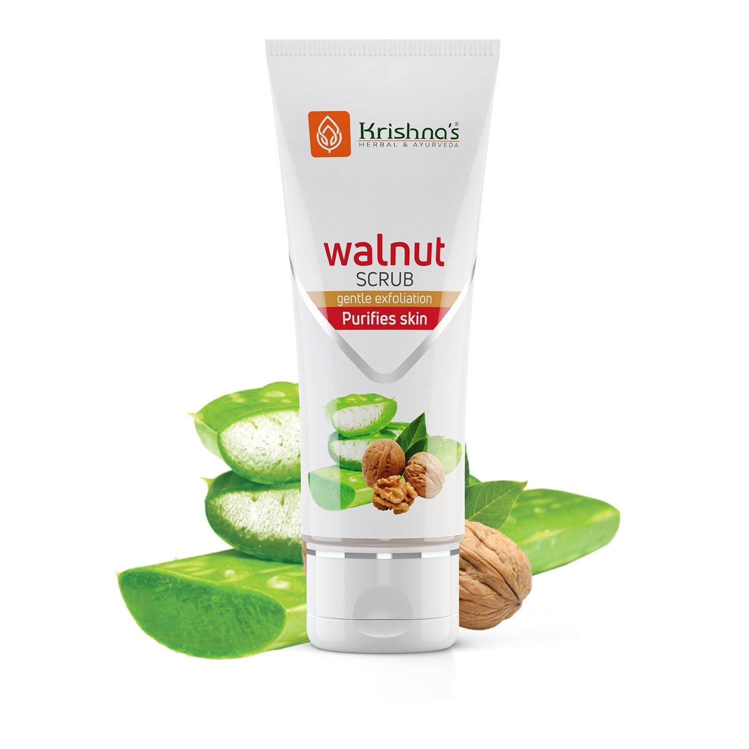 Krishna'S Herbal & Ayurveda Aloevera Walnut Scrub