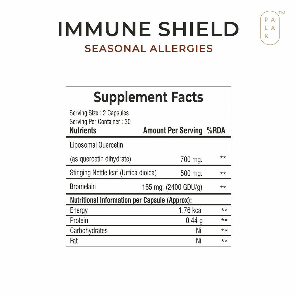 Miduty by Palak Notes Immune Shield Seasonal Allergies Capsules