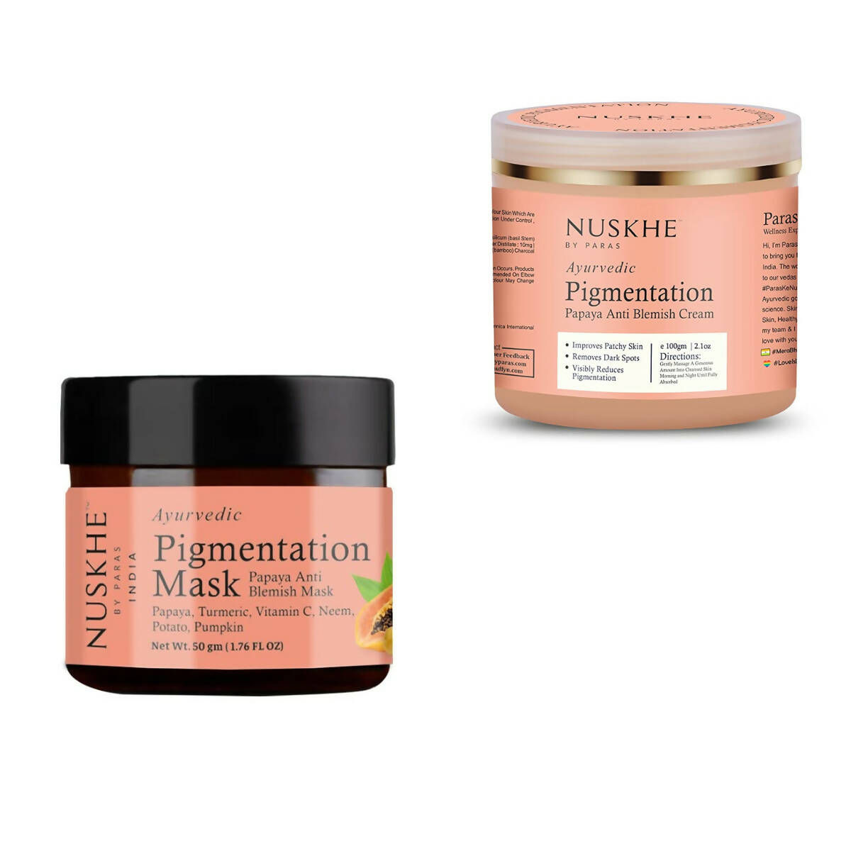 Nuskhe by Paras Papaya Pigmentation Cream And Papaya Pigmentation Mask - BUDNE