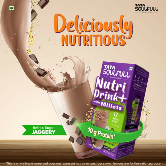 Tata Soulfull Nutri Drink+ With Millets - Cocoa Lite Flavor