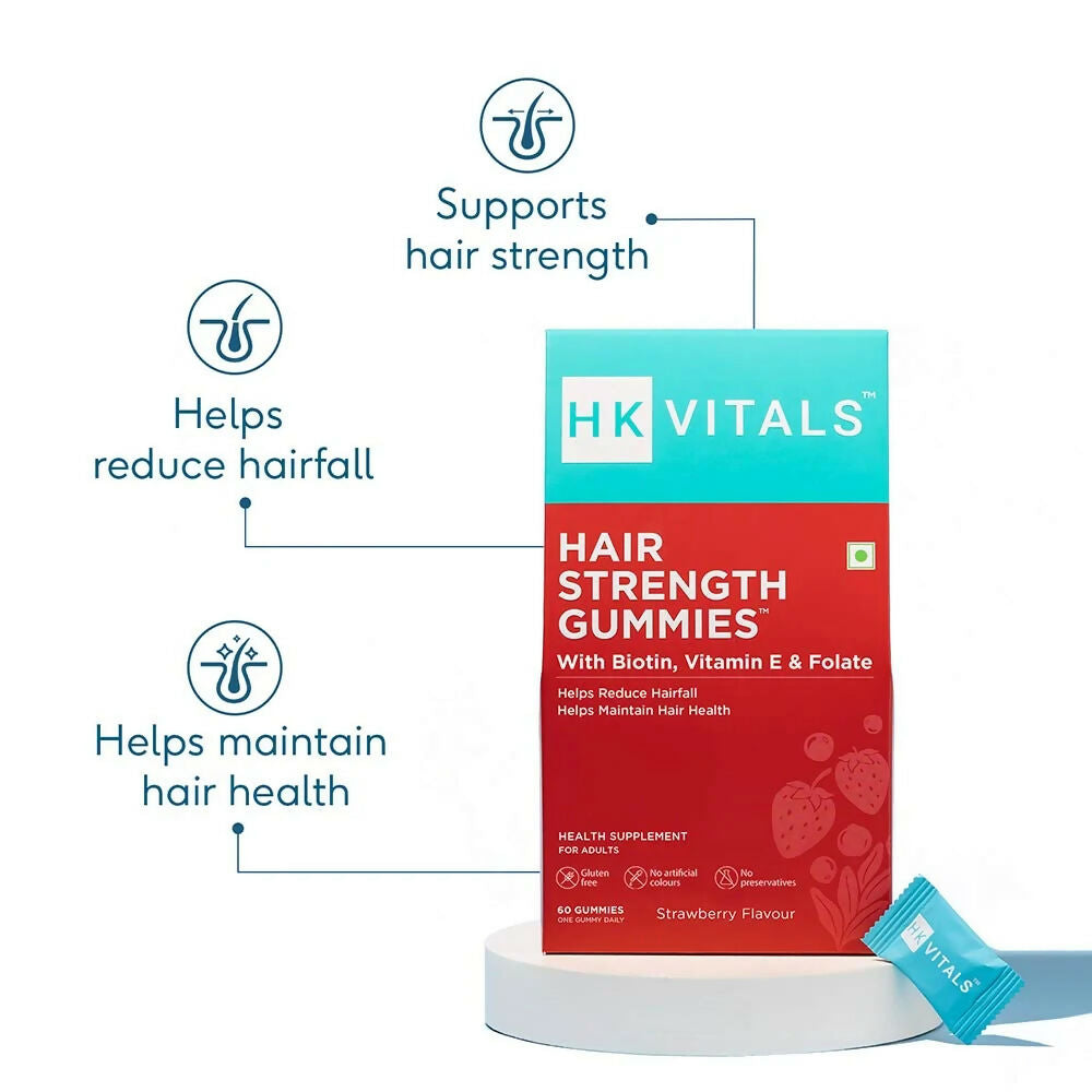 HK Vitals Hair Strength Biotin Gummies - Strawberry Flavor
