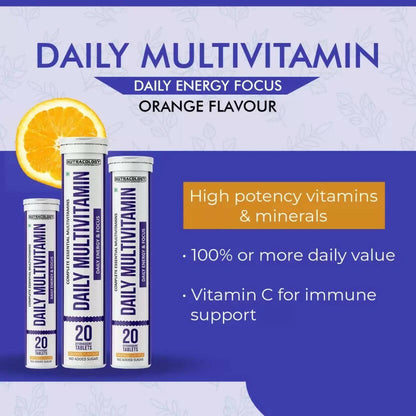 Nutracology Daily Multivitamin Effervescent Tablets With Vitamins & Minerals For Men & Women