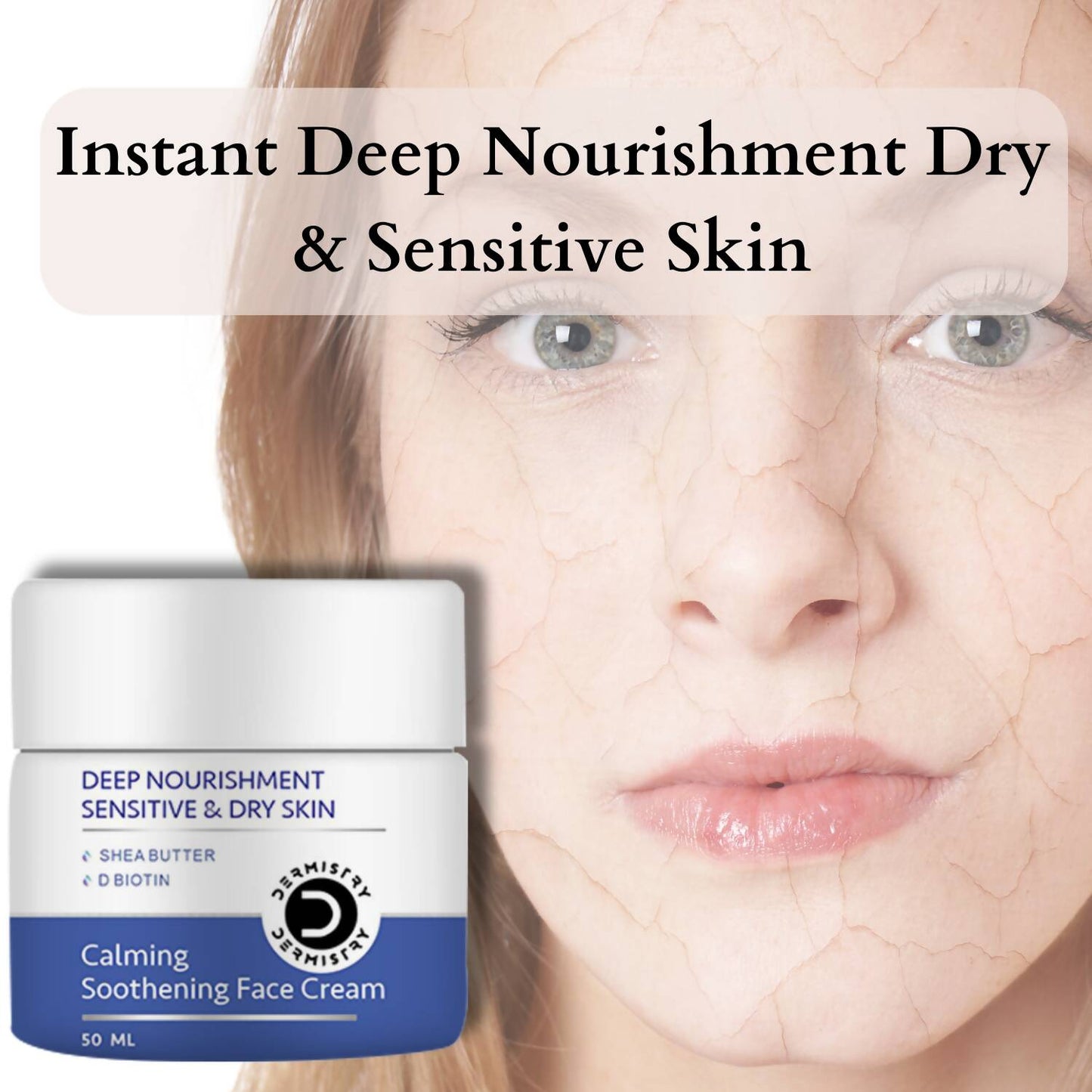 Dermistry Sensitive & Dry Skin Calming Face Wash & Calming Soothening Face Cream