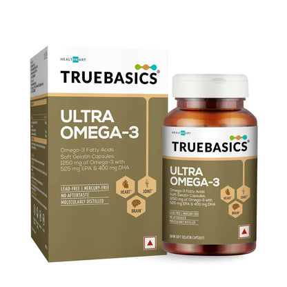 TrueBasics Ultra Omega 3 Fish Oil Capsules for Women & Men - BUDEN