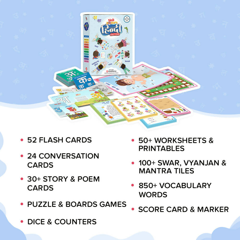 ClassMonitor Hindi Language Learning Kit with Free Mobile App for kids of Age 2.5-5.5 Years