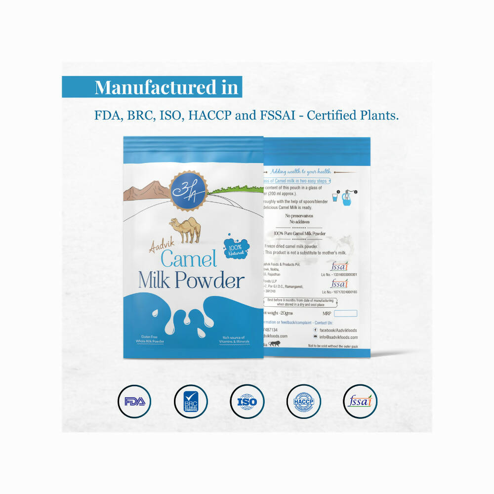 Aadvik Camel Milk Powder Freeze-Dried Sachets