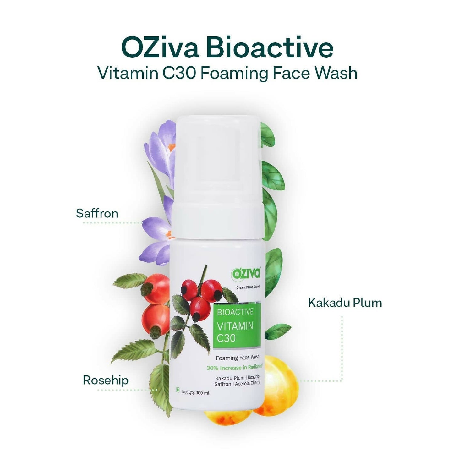 OZiva Bioactive Vitamin C30 Foaming Face Wash