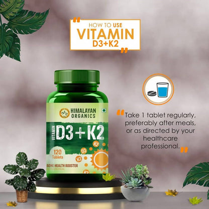 Himalayan Organics Vitamin D3 + K2 Promote Healthy Bones Nutraceutical Tablets