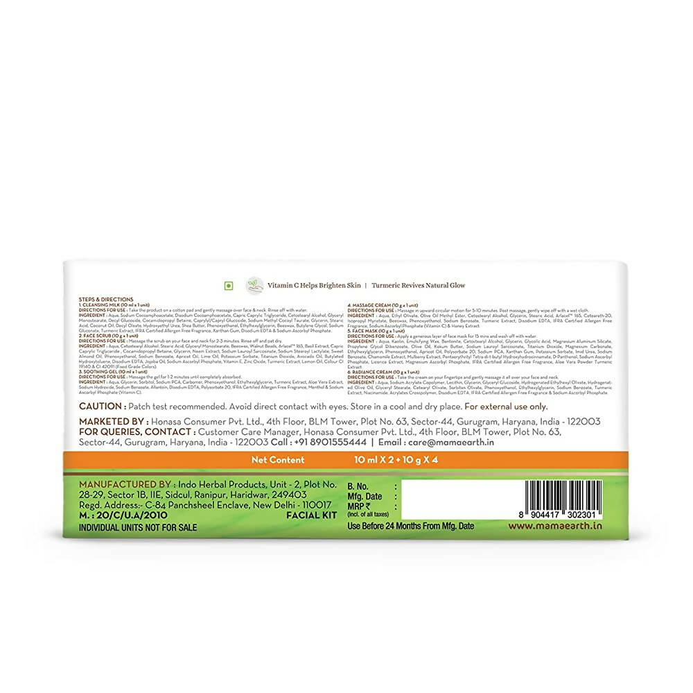 Mamaearth Facial Kit with Vitamin C & Turmeric for Skin Illumination