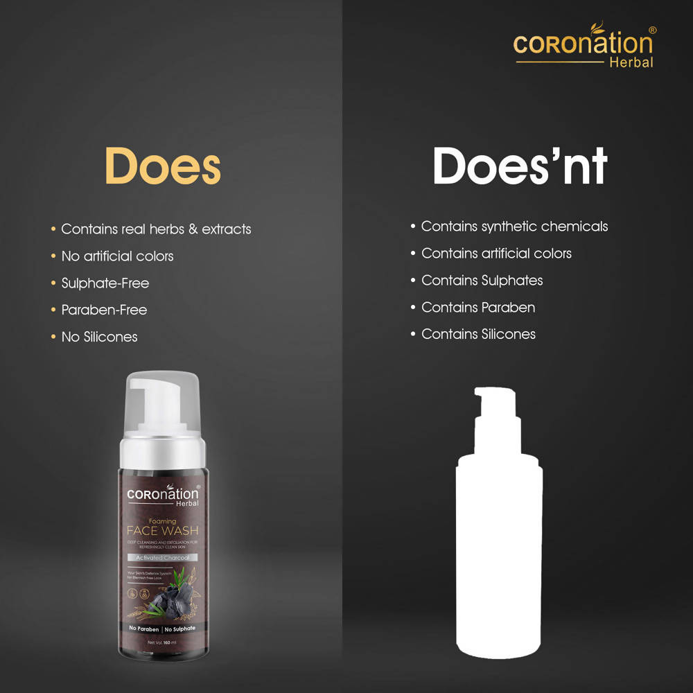 Coronation Herbal Activated Charcoal Foaming Face Wash