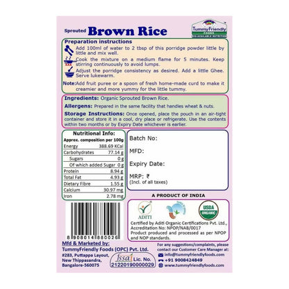 TummyFriendly Foods Certified Brown Rice Porridge Mixes - Stage1, Stage2, Stage3