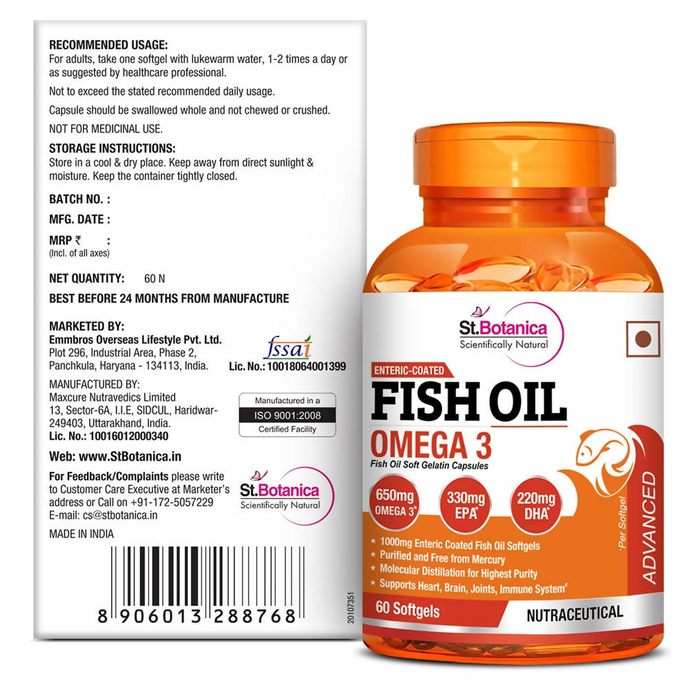 St.Botanica Fish Oil Omega 3 Capsules