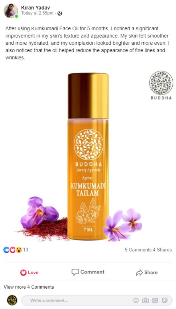 Buddha Natural Kumkumadi Face Oil