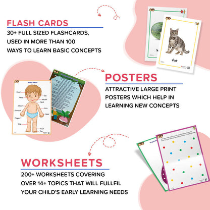 ClassMonitor Playgroup Home Learning Kit with Free Mobile App for 1 - 2.5 Years with 300+ Worksheet For kids of 2 Years