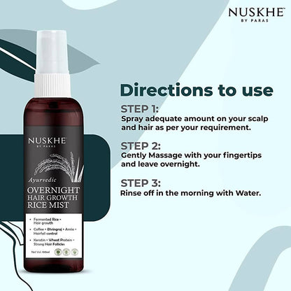 Nuskhe By Paras Ayurvedic Overnight Hair Growth Rice Mist