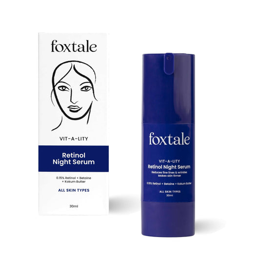 Foxtale 0.15% Beginner Friendly Retinol Night Serum, Anti-Aging, Reduces Fine Lines and Wrinkles, For Younger-looking Skin