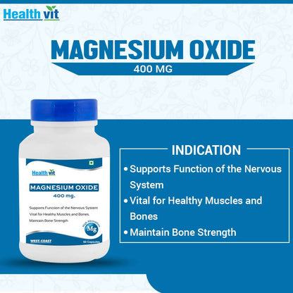 Healthvit Magnesium Oxide 400mg Capsules