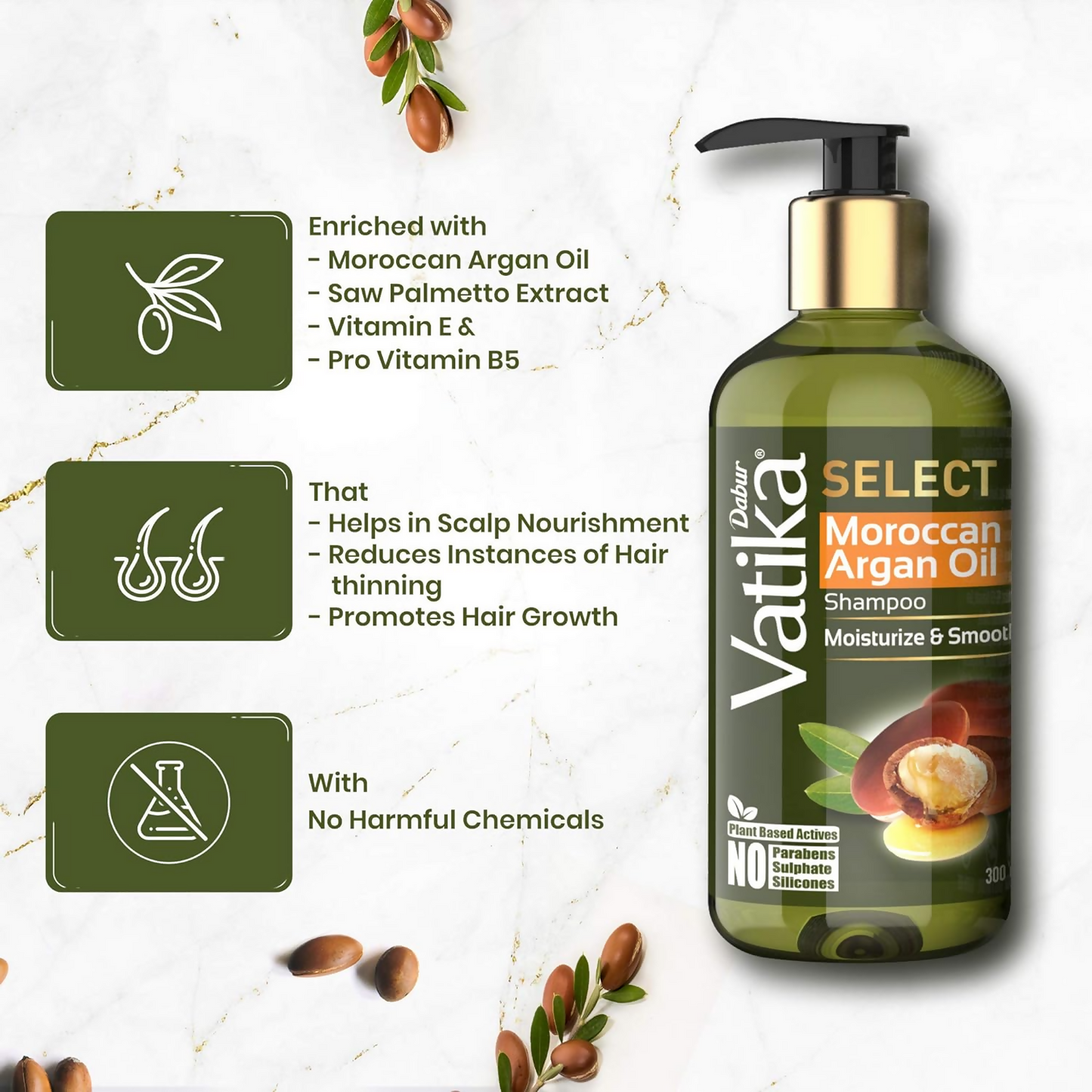 Dabur Vatika Select Moroccan Argan Oil Shampoo