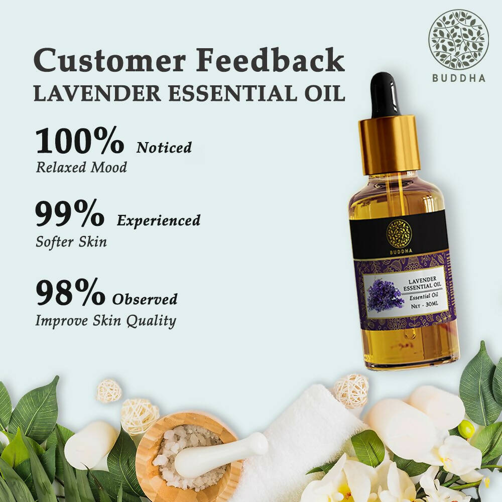 Buddha Natural Lavender Pure Essential Oil - For Healthy Hair, Skin, Sleep