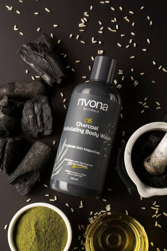 Rivona Naturals Charcoal Exfoliating Body Wash