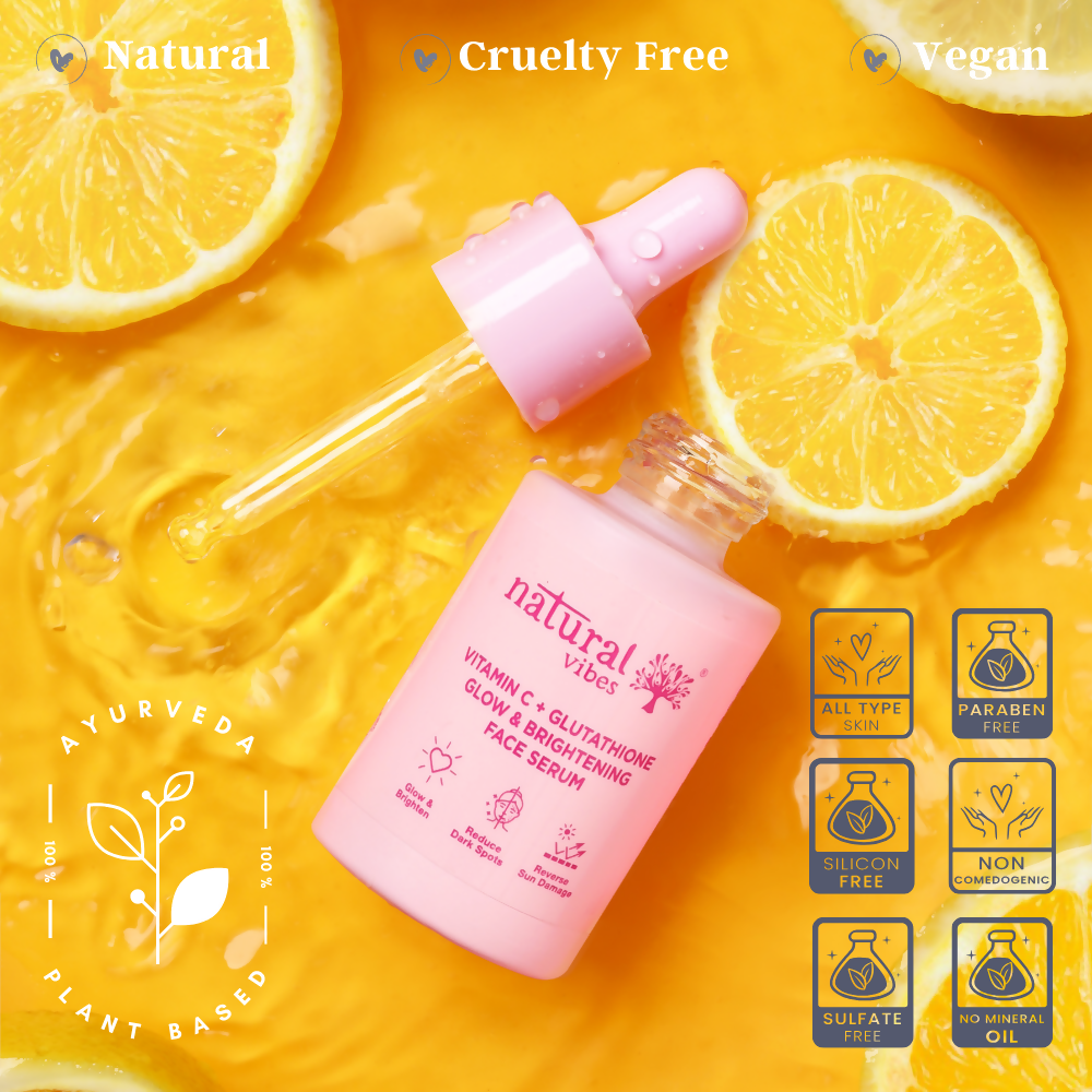 Natural Vibes Vitamin C + Glutathione Glow & Brightening Face Serum