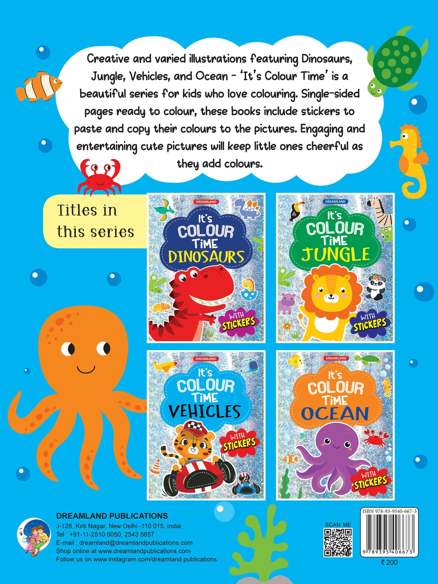 Dreamland Ocean- It's Colour time with Stickers : Children Drawing, Painting & Colouring Book